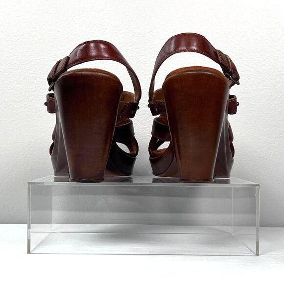 Oxblood Wedge Slingback Aerosoles Sandals Women's Size 7.5 - Picture 6 of 8